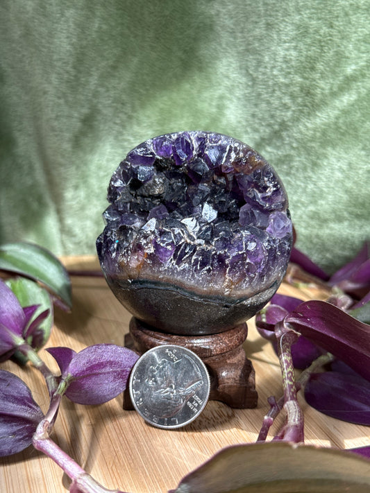 Amethyst cluster sphere
