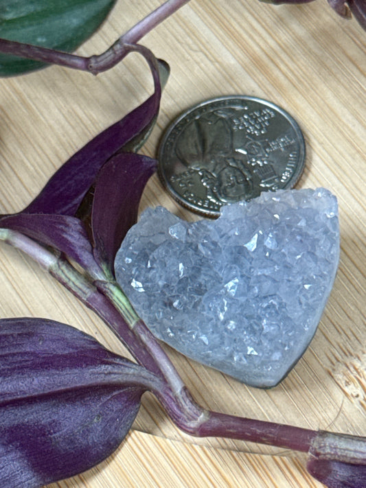 Heart shaped amethyst raw specimen